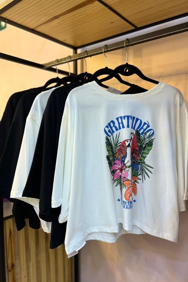 T-SHIRT CROPPED GRATIDÃO